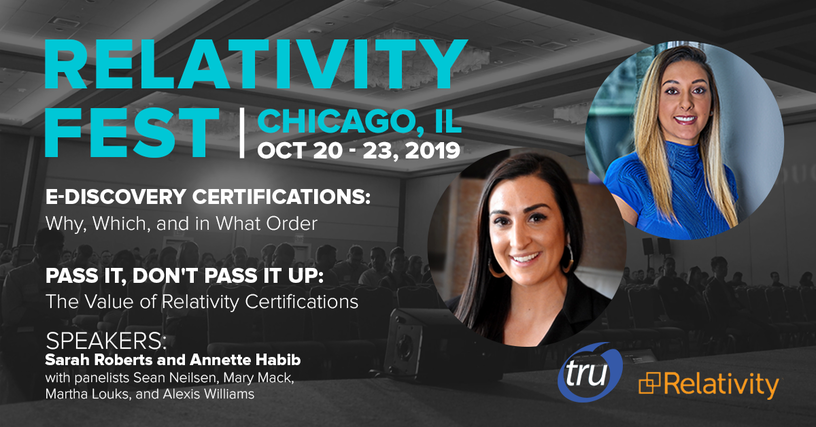 TRU TEAM MEMBERS TO PRESENT AT RELATIVITY FEST 2019